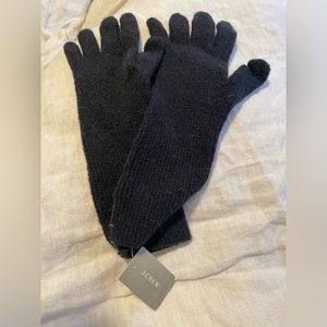 JCrew NWT gloves in a black wool/alpaca blend with touch-screen access